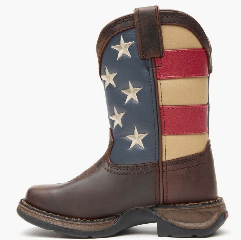 NWT Durango Kids 8" Brown Ametican Cow Boy Western Boots Size 4M - Picture 3 of 14
